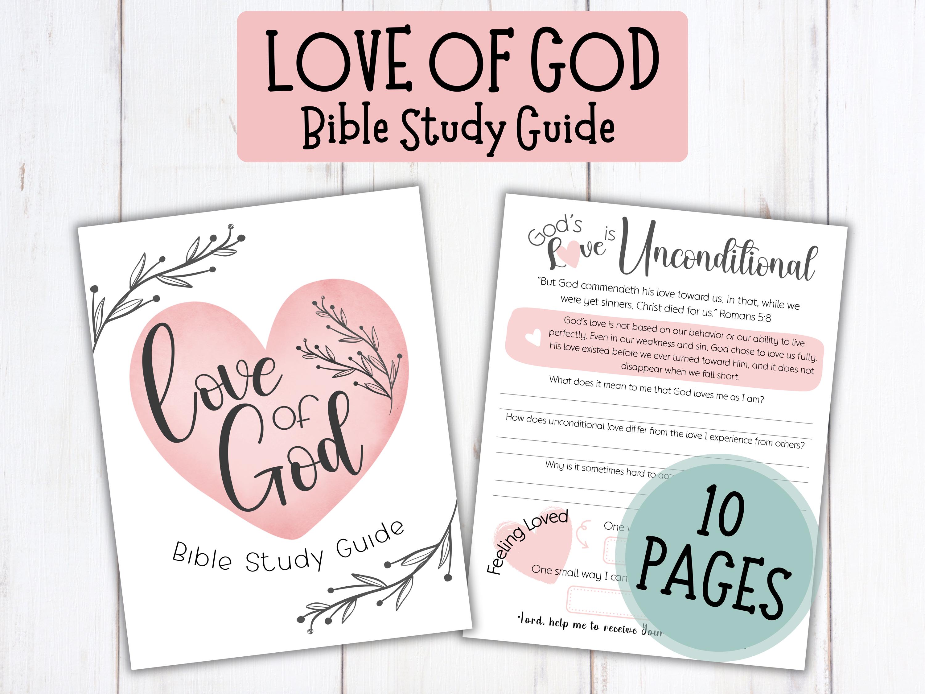 Love of God Bible Study Guide Printable; Christian Devotional Worksheet ...