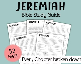Jeremiah Bible Study Guide, Printable Bible Study Template, Bible study resource, Verse mapping bonus, bible study lessons for adults
