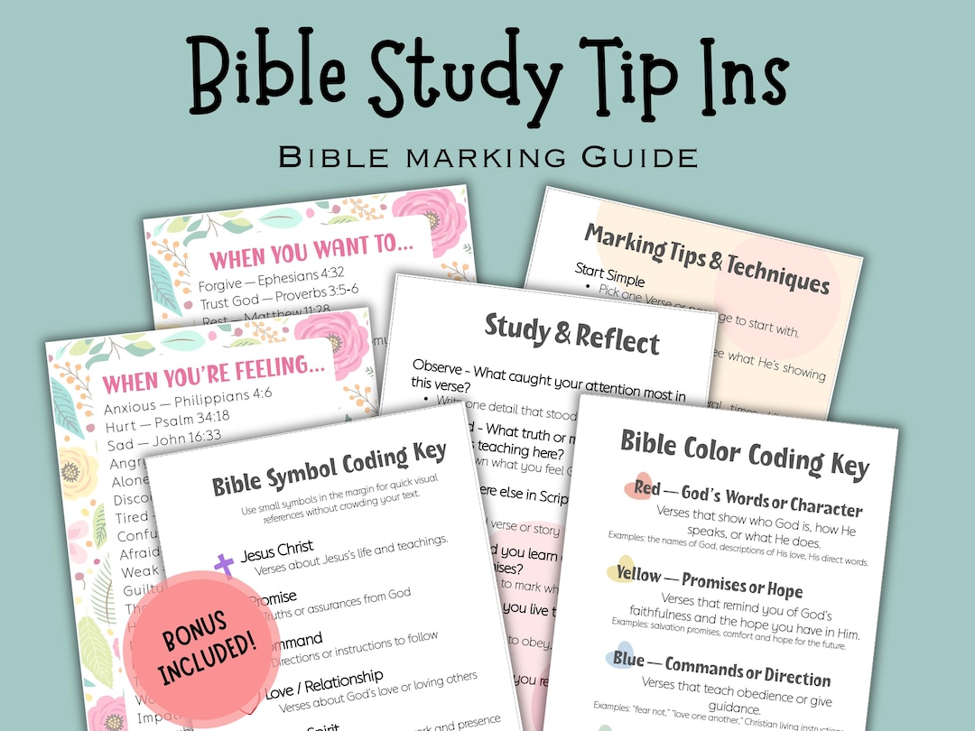 Bible Tip Ins Printable | Bible Study Guide | Verse Mapping Template ...