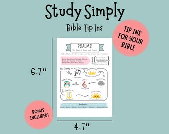 Bible Study Tip Ins Printable | 66 tip in Page Bible Summary Guide | Verse Mapping Template | Scripture Study Journal | Digital Download