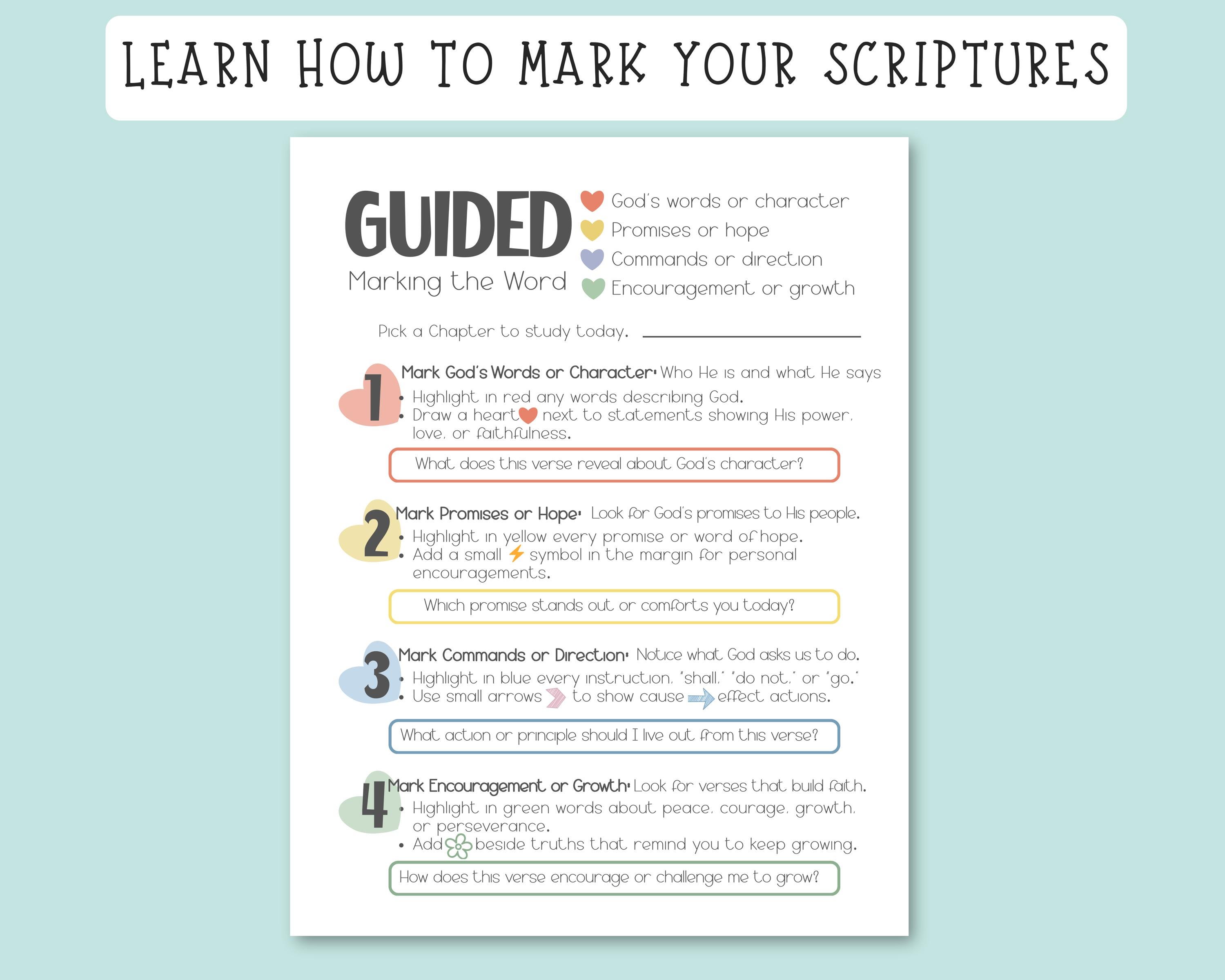 Guided Bible Study Guide Printable | Verse Mapping Template | Daily ...