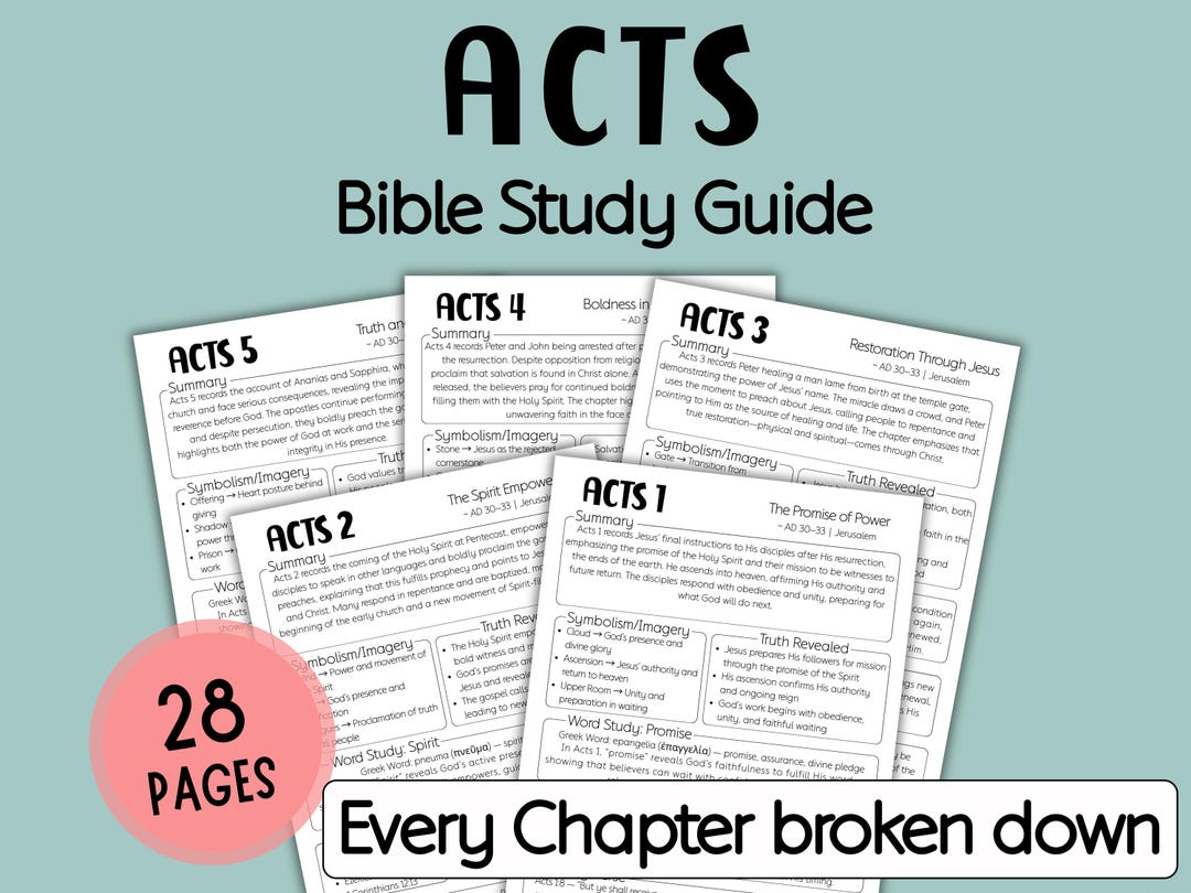 Book of Acts Bible Study Guide, Bible Study Resource, Bible Verse Mapping, Bible Study Lessons ...