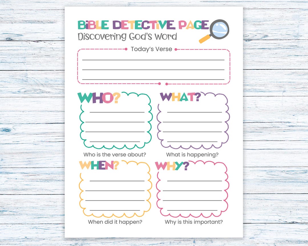 Kids Bible Study Detective Page Printable – Daily Bible Study Journal ...