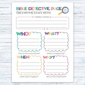 Kids Bible Study Detective Page Printable – Daily Bible Study Journal