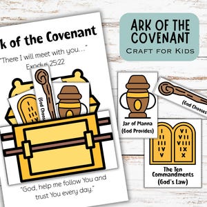 Ark of the Covenant Craft for Kids, Sunday school craft, Kids ministry, Bible study resource, DIY Interactive Bible Craft, Ten commandments