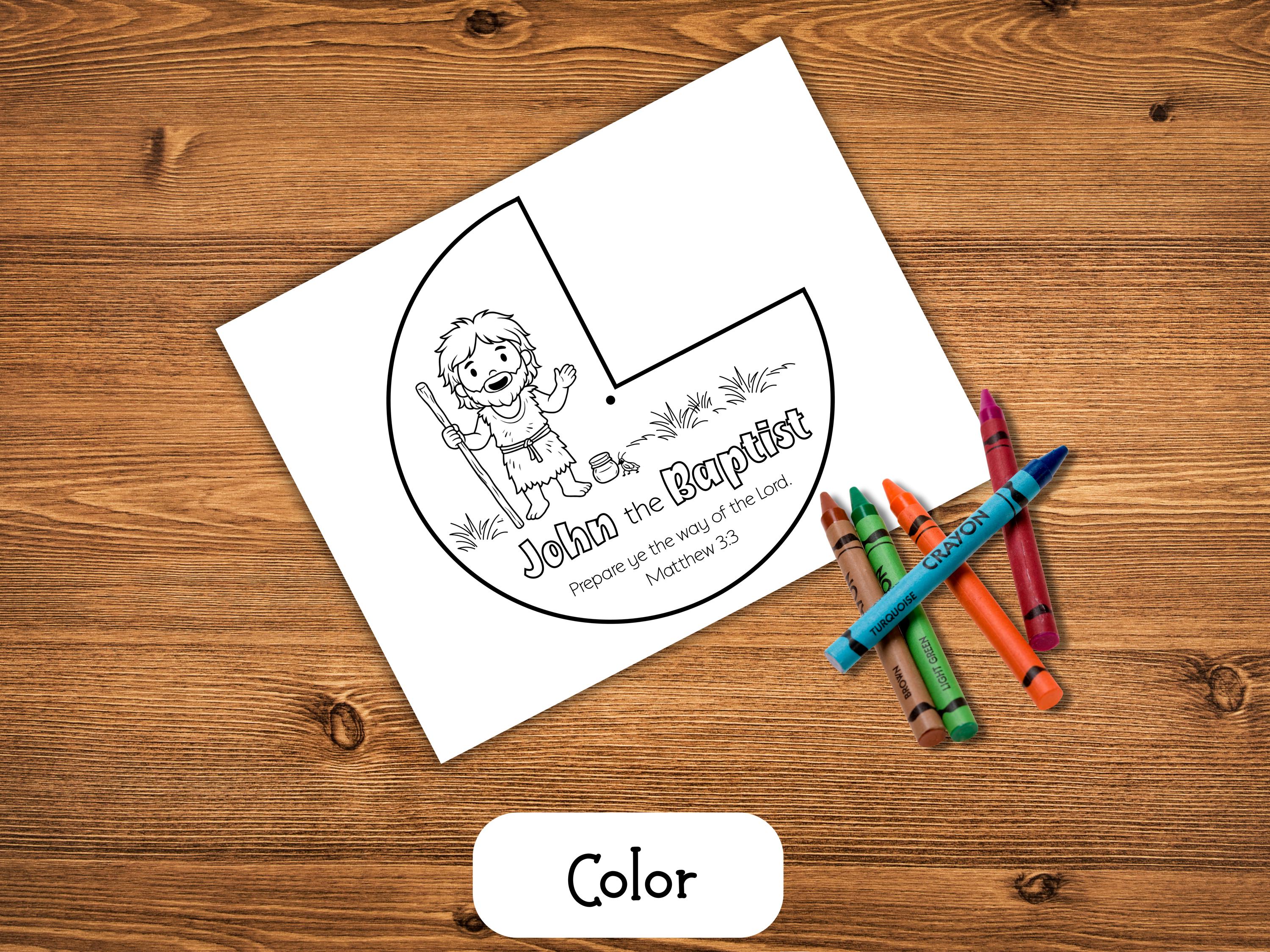 John the Baptist Craft, Bible Story Activity, Sunday School Printable ...