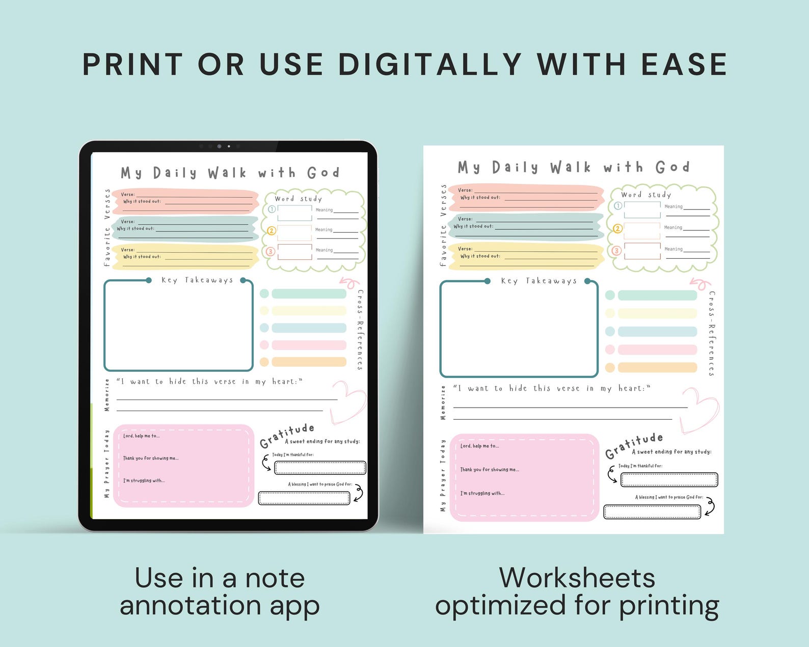 Bible Study Printable – Bible Study Guide & Template for Daily Study ...