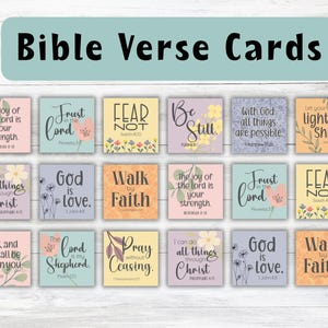 cartes florales de versets de la bible, ressource d'étude de la bible, cartes imprimables de versets de la bible avec des fleurs, cartes des écritures bibliques KJV, cadeau d'encouragement chrétien