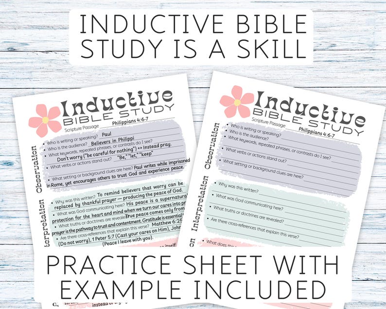 Inductive Bible Study Sheet, Printable Scripture Guide , Verse Mapping ...
