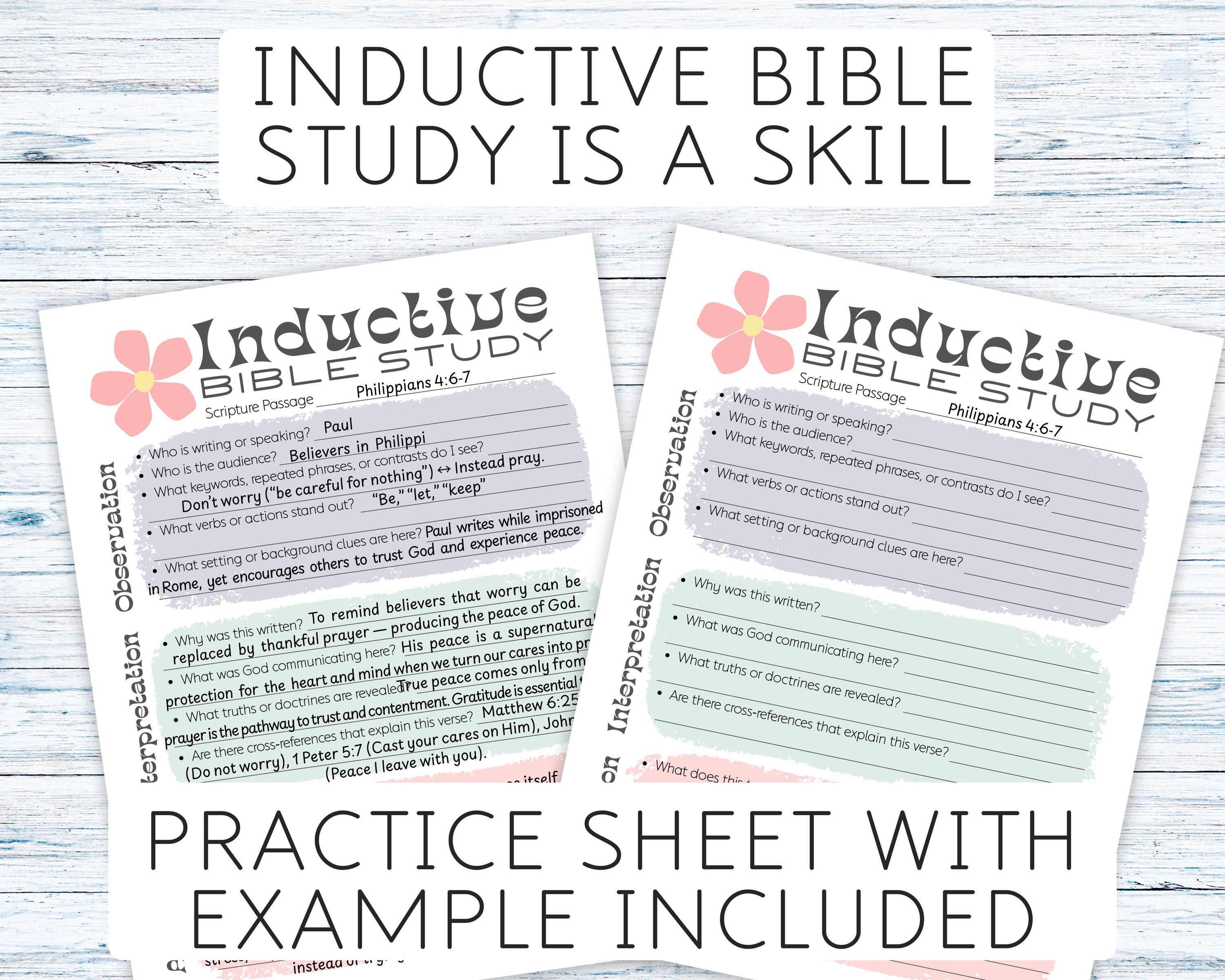 Inductive Bible Study Sheet, Printable Scripture Guide , Verse Mapping ...
