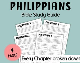 Philippians Bible Study Guide, Printable Bible Study Template, Bible study resource, Verse mapping bonus, bible study lessons for adults
