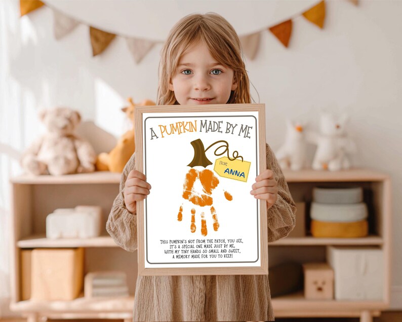Pumpkin Poem Handprint Craft, Printable Kids Handprint Art, Fall ...