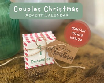 Calendario de Adviento para Parejas / Cuenta Regresiva de Navidad para Parejas / 25 Días de Citas y Actividades Divertidas / Calendario de Adviento Imprimible