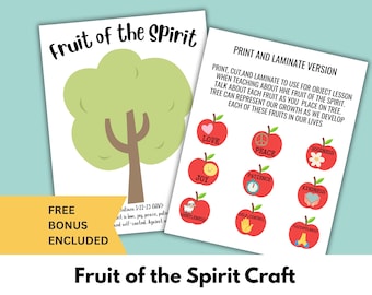 Frucht des Geistes Handwerk für Kinder - Bibelfärbung - Galater 5 zum Ausdrucken - Sonntagsschulstunde - Bibelarbeit