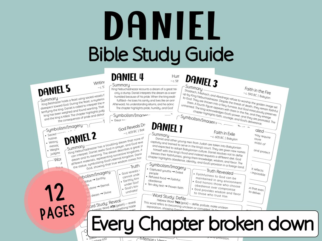 Daniel Scripture Template Daniel Bible Study Guide, Printable Bible Study Template, Bible Study ...