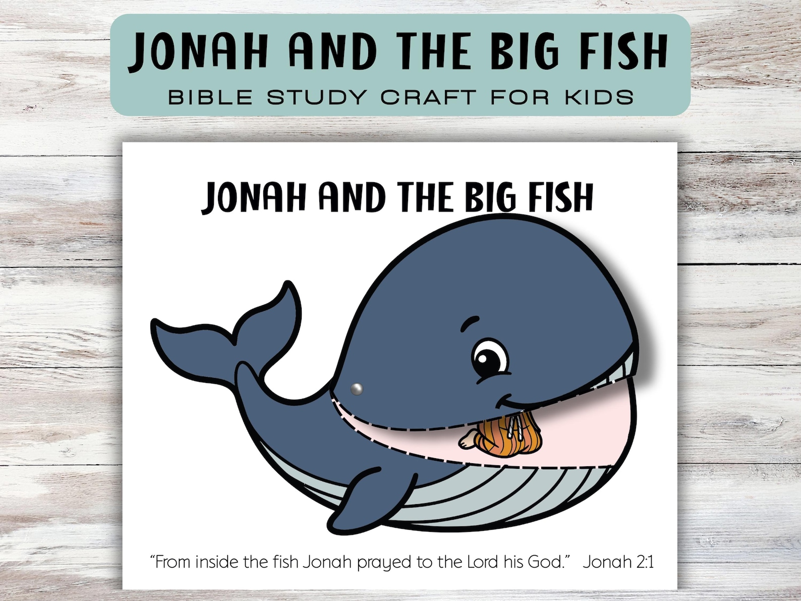 Jonah and the Whale Craft, Bible Story Activity, Sunday School Craft ...