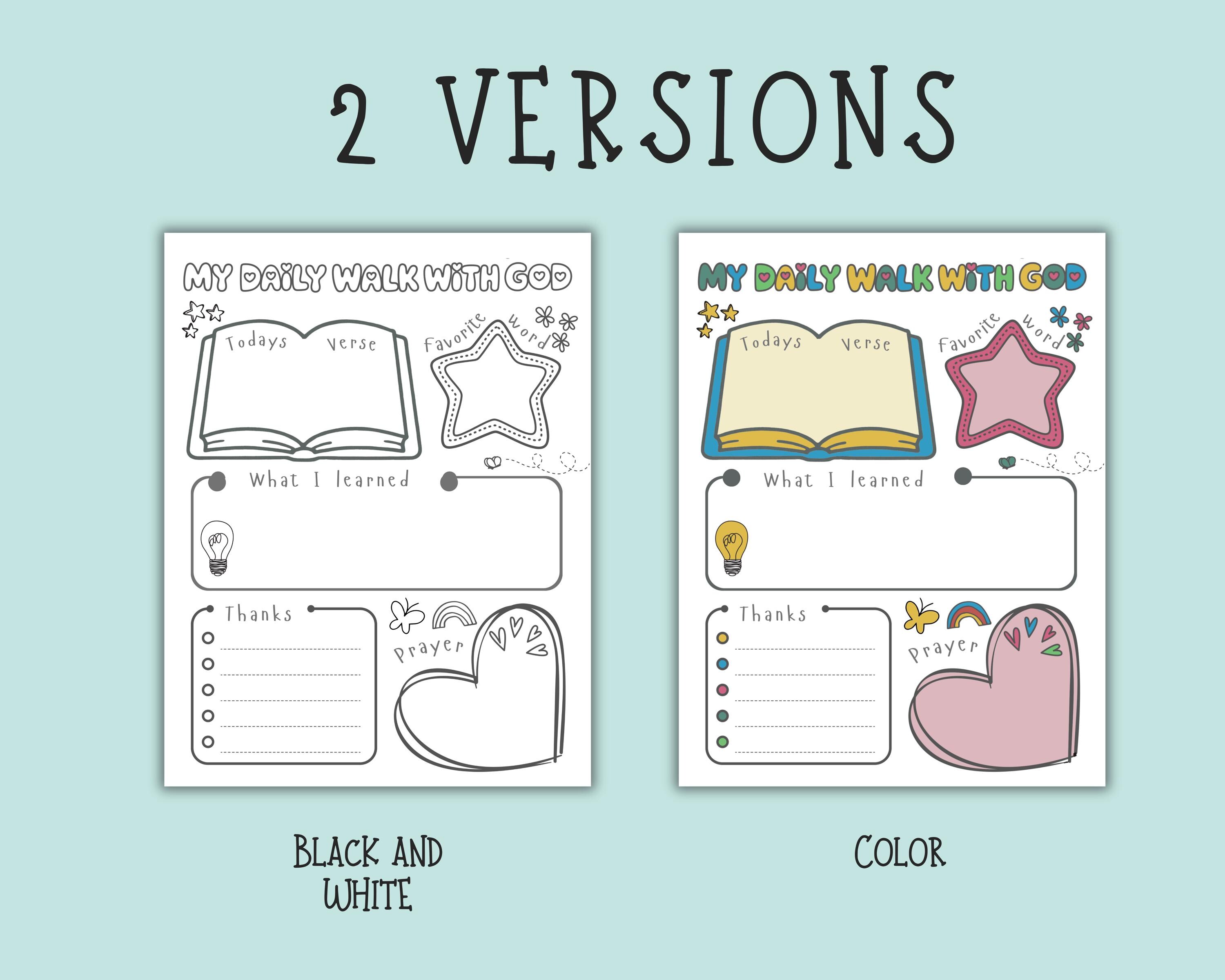 Kids Bible Study Printable – Daily Bible Study Journal for Kids ...