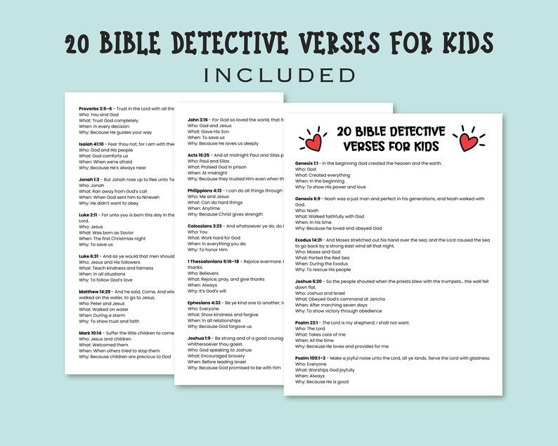 Kids Bible Study Detective Page Printable – Daily Bible Study Journal