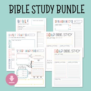 Bible study printable - Bible Verse mapping, Bible SOAP study, Bible study guide and template for bible study notes and sermon notes