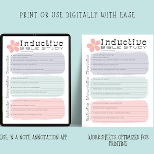 Inductive Bible Study Sheet, Printable Scripture Guide , Verse Mapping ...