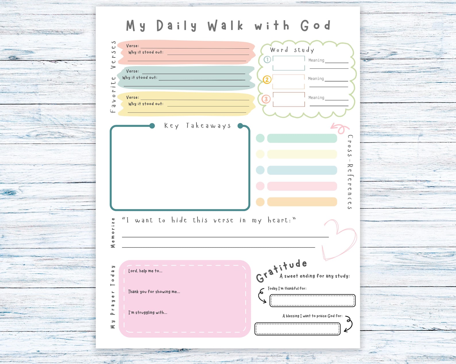 Bible Study Printable – Bible Study Guide & Template for Daily Study ...