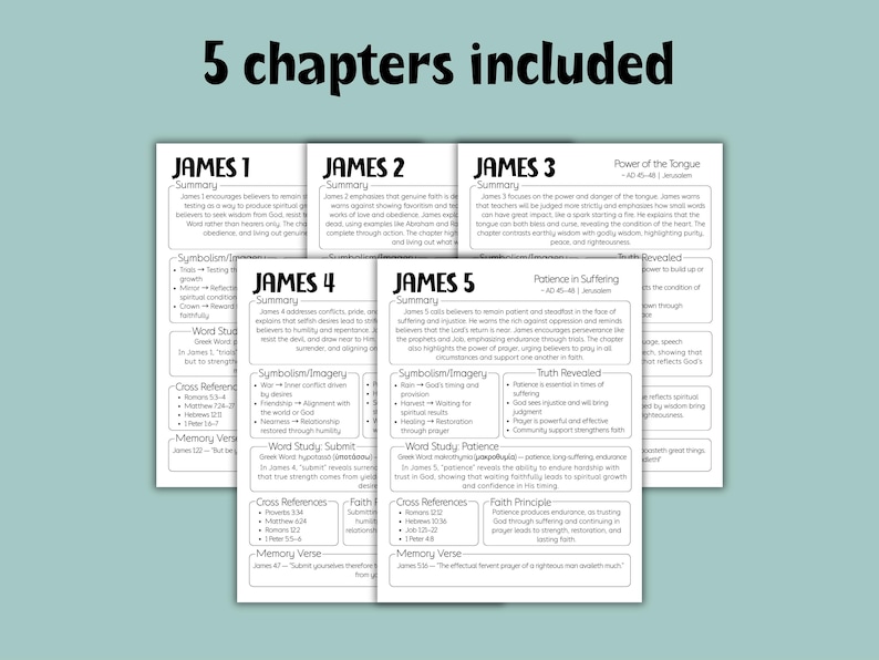 James Bible Study Guide, Printable Bible Study Template, Bible Study ...