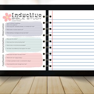 Inductive Bible Study Sheet, Printable Scripture Guide , Verse Mapping Template, Faith Journal Worksheet image 3