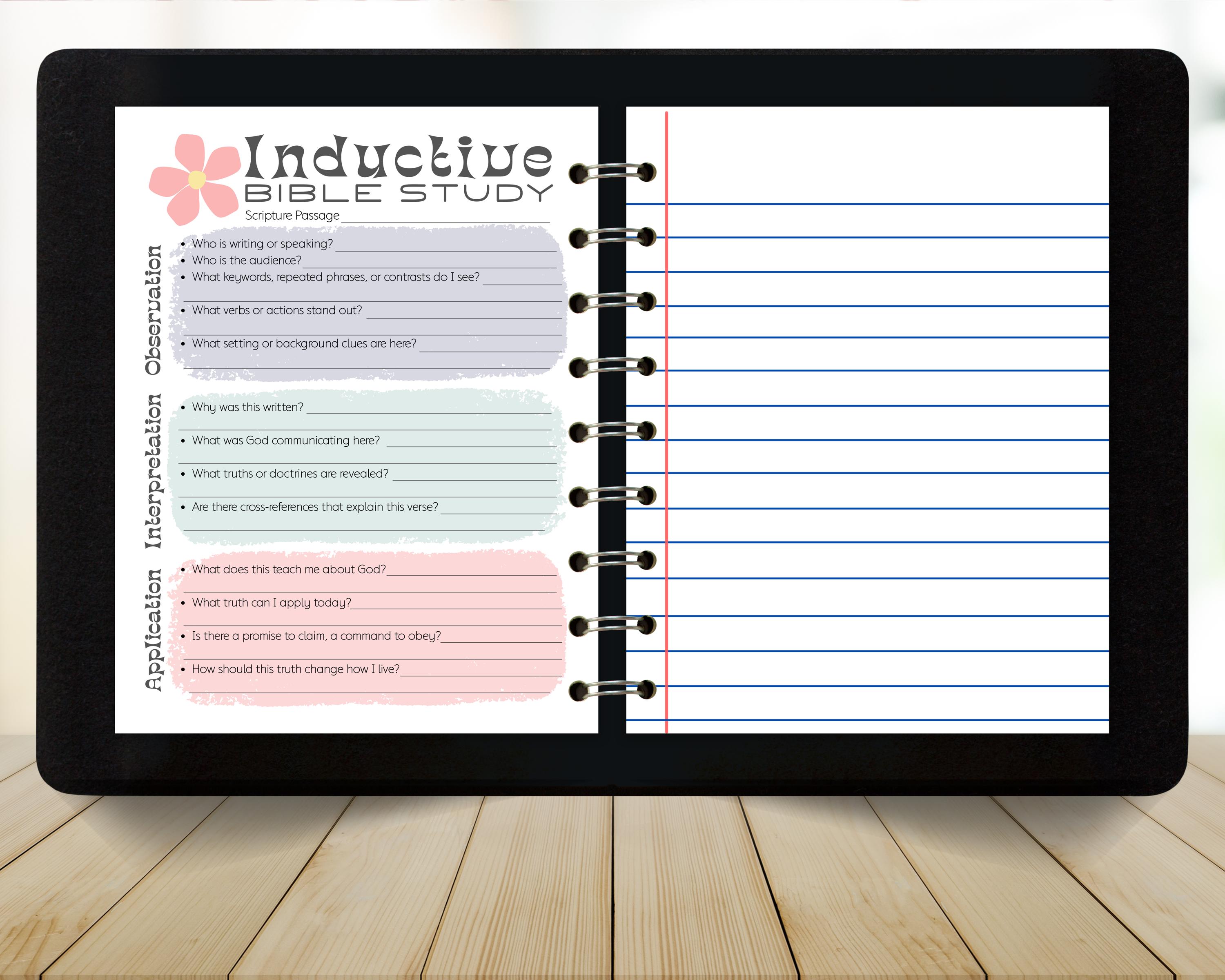 Inductive Bible Study Sheet, Printable Scripture Guide , Verse Mapping ...