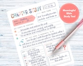 Bible Chapter Study Printable – Bible Study Guide & Template for Daily Study and Spiritual Meditation – Bible Study Journal