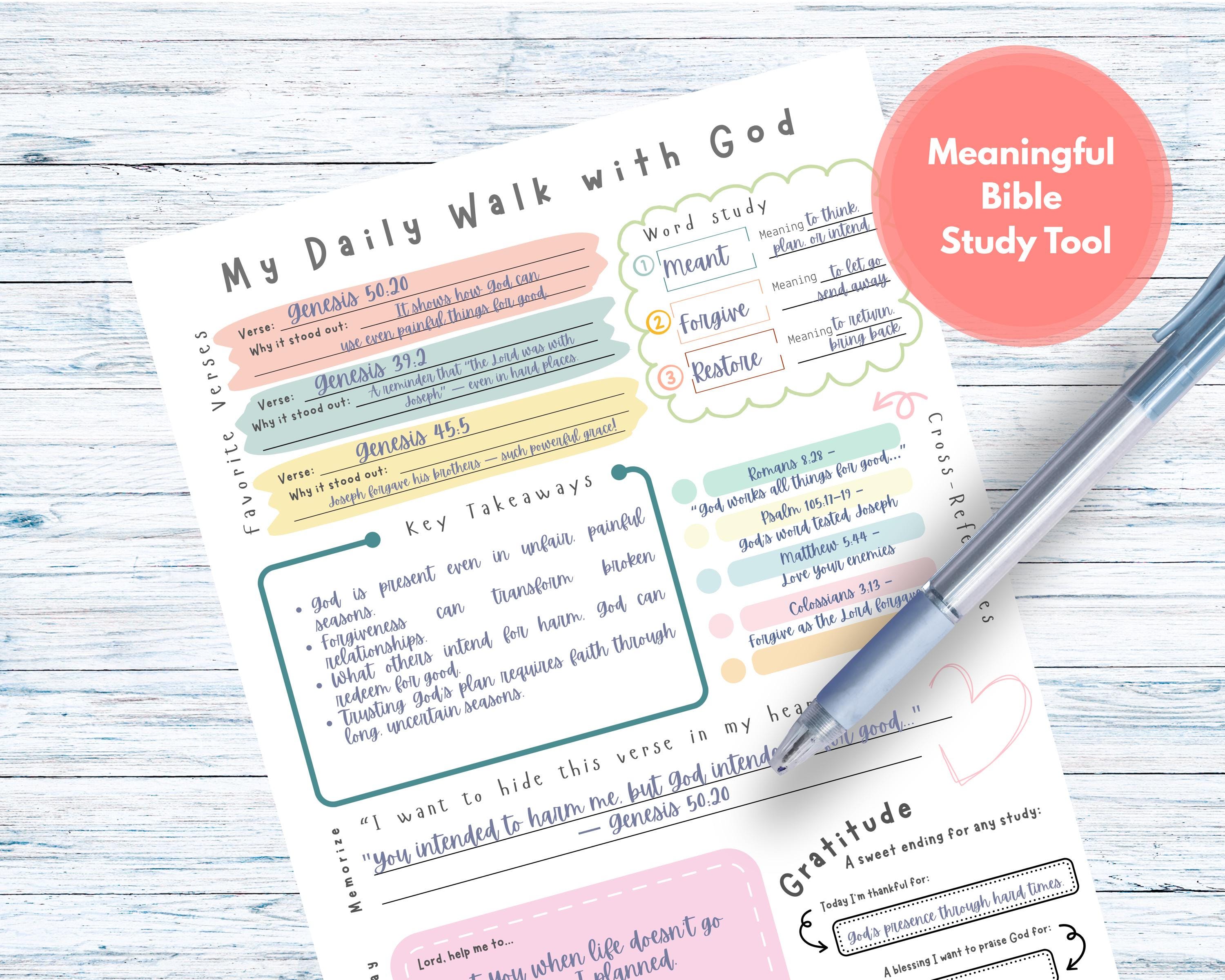Bible Study Printable – Bible Study Guide & Template for Daily Study ...