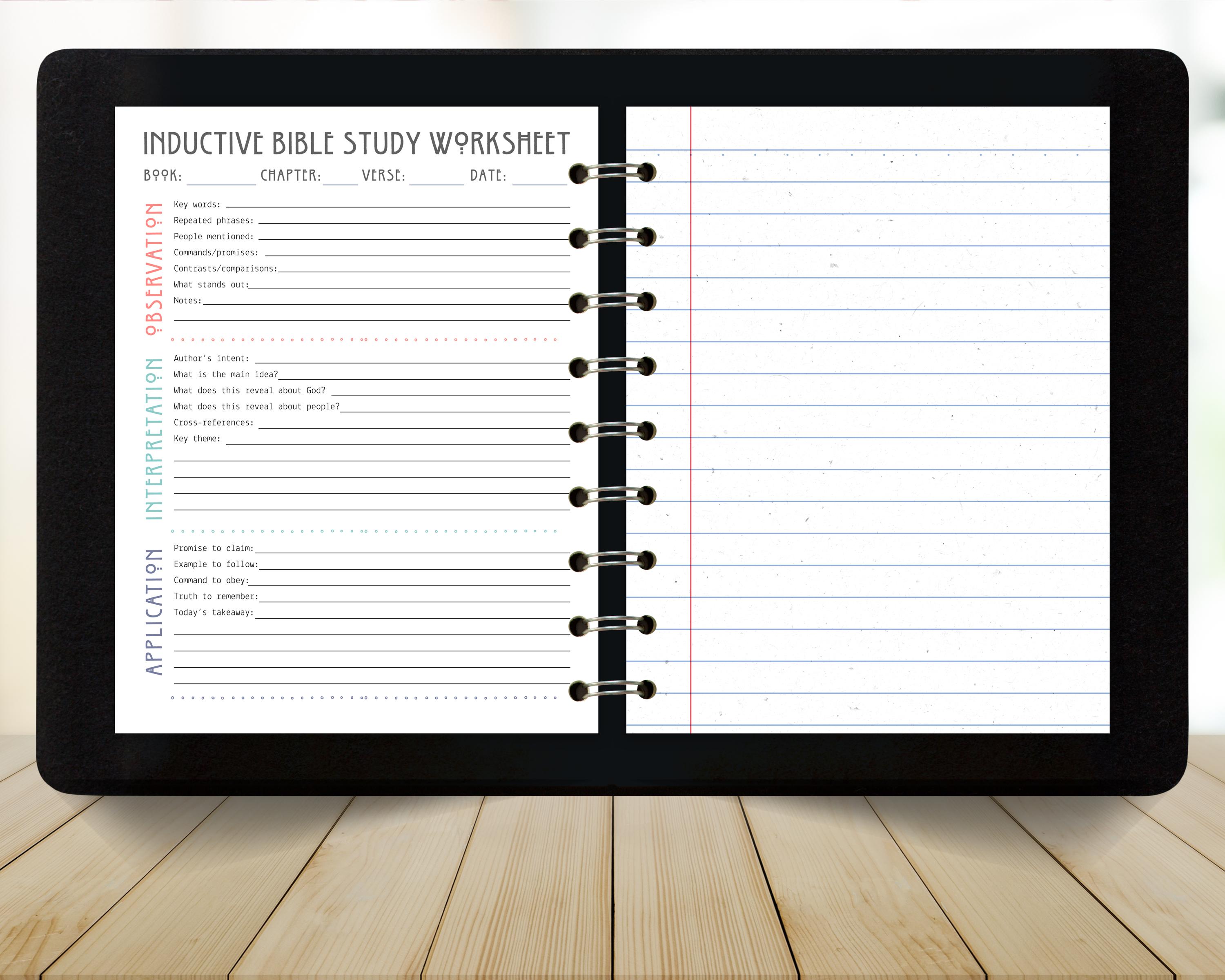 Inductive Bible Study Sheet, Printable Scripture Guide , Verse Mapping ...