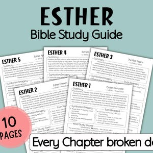 Esther Bible Study Guide, Printable Bible Study Template, Bible study resource, Verse mapping bonus, bible study lessons for adults