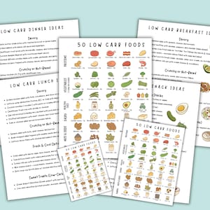 Low Carb Food List with Net Carbs – Printable Low Carb Food Chart – Keto Food Guide – Instant Download PDF