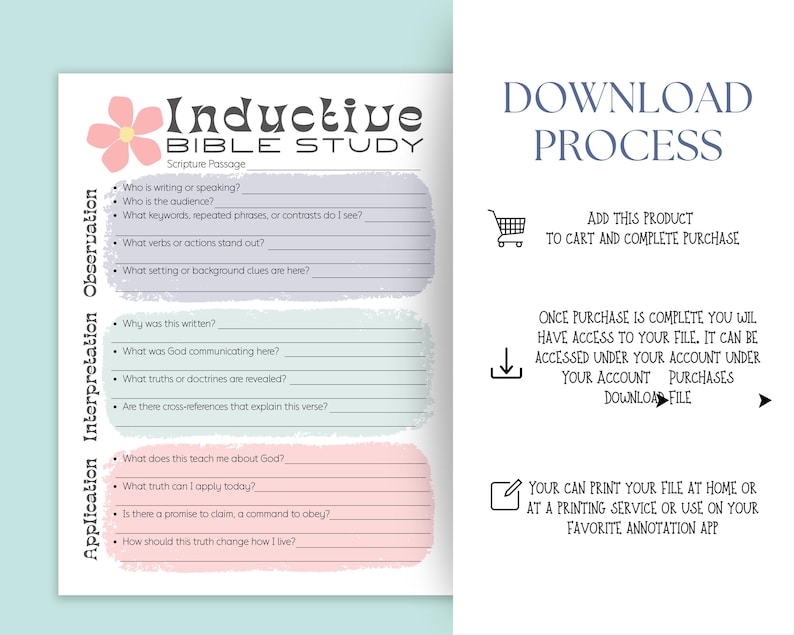 Inductive Bible Study Sheet, Printable Scripture Guide , Verse Mapping ...