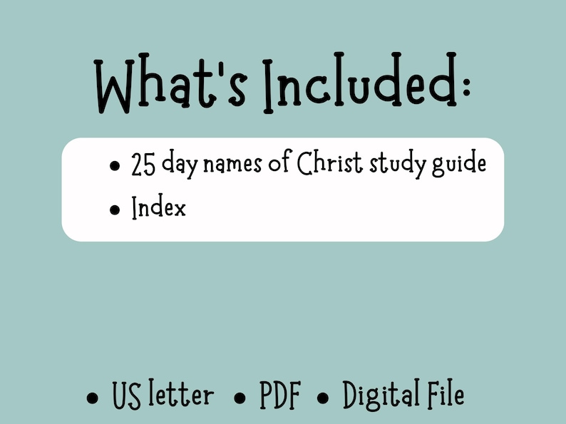 Bible Verse Advent Calendar Printable for Kids, 25 Names of Jesus Study ...