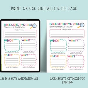 Kids Bible Study Detective Page Printable – Daily Bible Study Journal