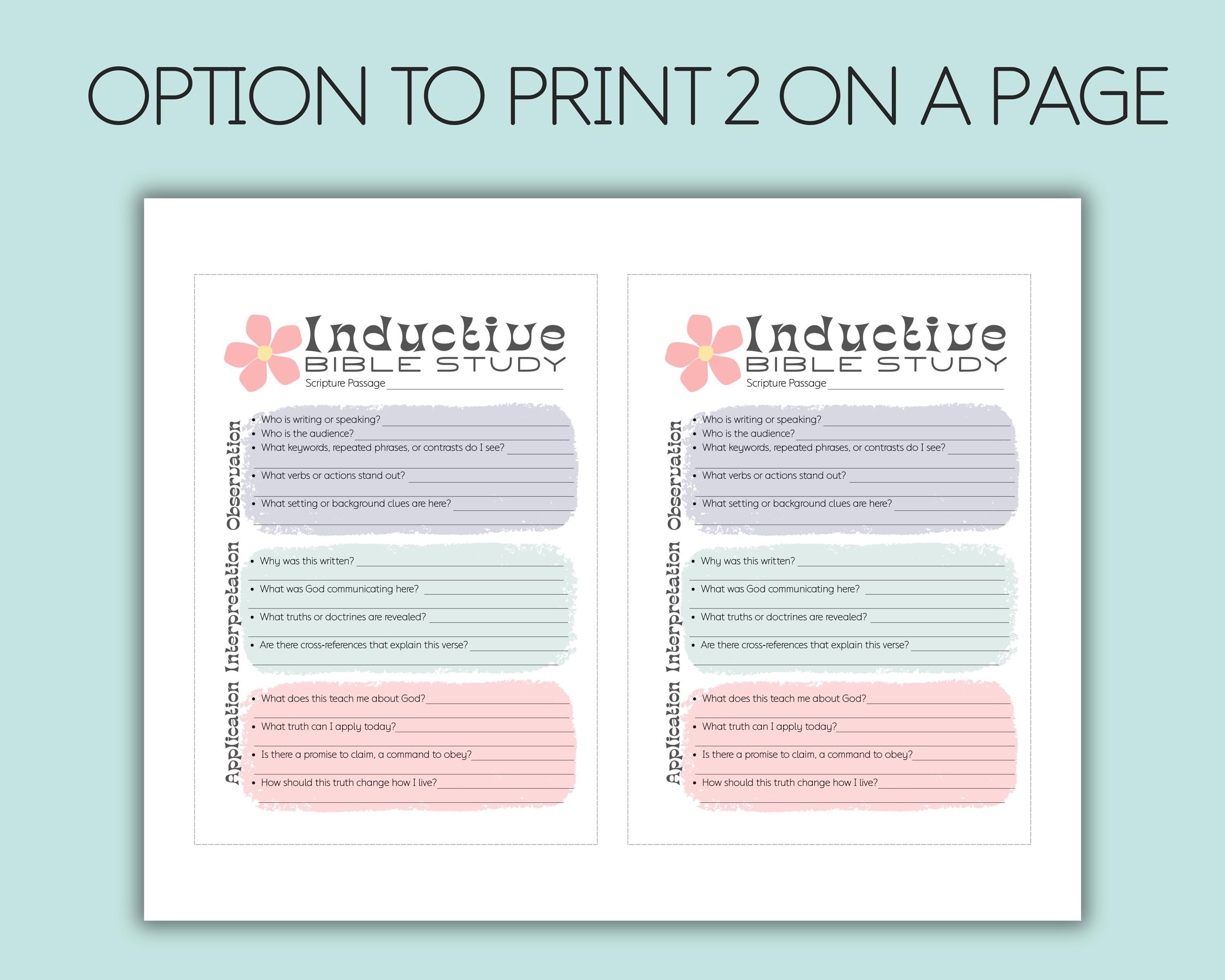 Inductive Bible Study Sheet, Printable Scripture Guide , Verse Mapping ...