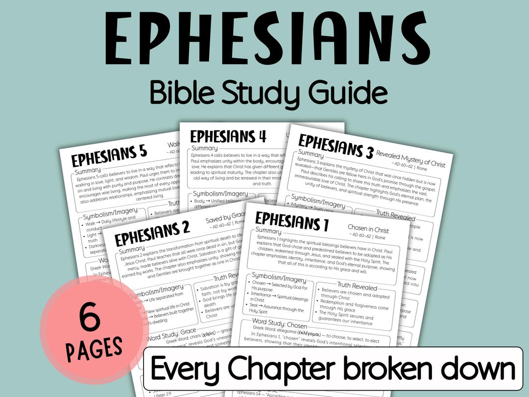 Ephesians Bible Study Guide, Printable Bible Study Template, Bible ...