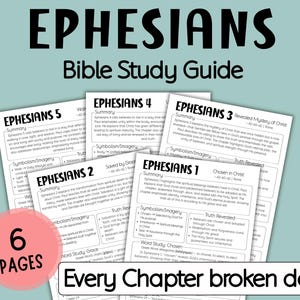 Ephesians Bible Study Guide, Printable Bible Study Template, Bible study resource, Verse mapping bonus, bible study lessons for adults