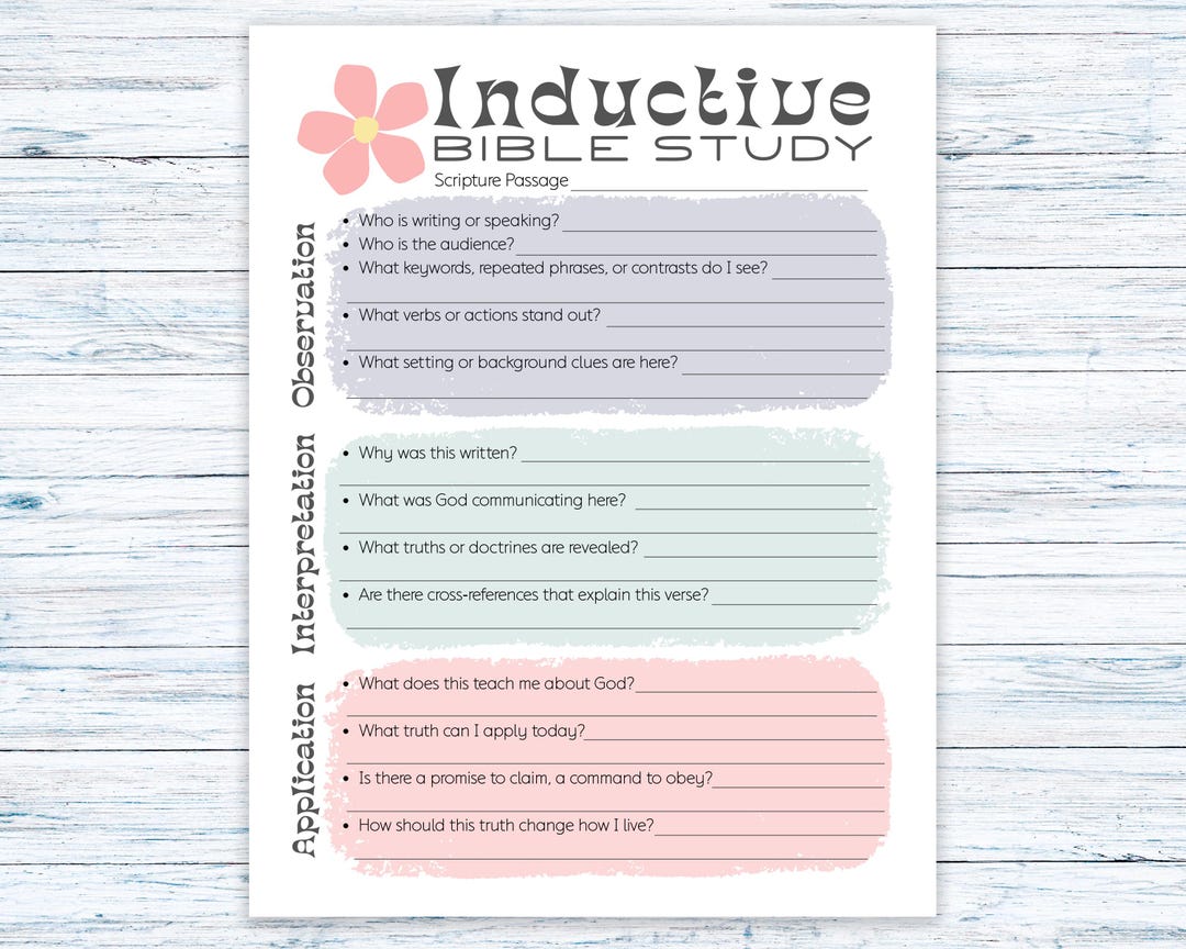 Inductive Bible Study Sheet, Printable Scripture Guide , Verse Mapping ...