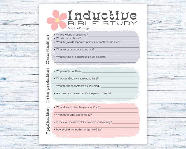 Inductive Bible Study Sheet, Printable Scripture Guide , Verse Mapping ...
