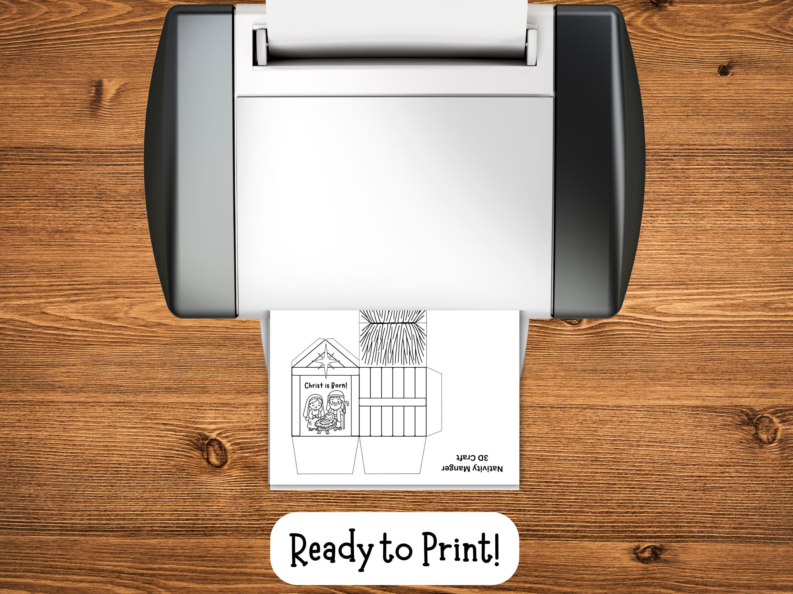 Nativity Craft Printable, Jesus Birth Craft for Kids, Manger Scene 3d ...