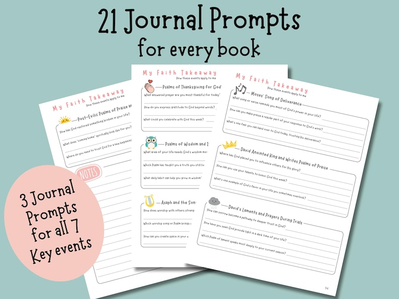 Scripture Study Writing Promts Printable Bible Study Guide: Book Summaries, Scripture Prompts (digital ...