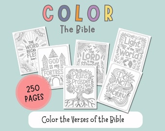 Bible Verse Coloring Pages | Christian Coloring Sheets for Adults & Kids | Scripture Coloring Printable PDF