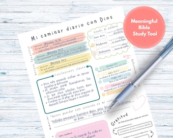 Spanish Bible Study Printable – Spanish Bible Study Guide & Template for Daily Study and Spiritual Meditation – Spanish Bible Study Journal