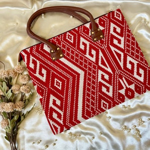Patterned Red Tote Bag