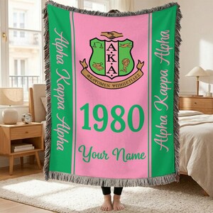 Gepersonaliseerd Α.Κ.Α vrouwenclubdeken, aangepast 1908-cadeau voor jubileum, verjaardagscadeau