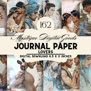 Digital Paper, Lovers, Scrapbook, Love, Romantasy, Diverse, Beautiful, Journal Paper, Fantasy, Printable, 8.5X11" (Not repeating patterns)