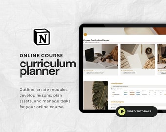 Notion Course Planner | Project Management Template | Course Creator Tool | Online Curriculum Organizer