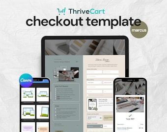 ThriveCart-betaalsjabloon | Verkooppagina cursus | Coachingsjabloon | Bewerkbare Canva-items